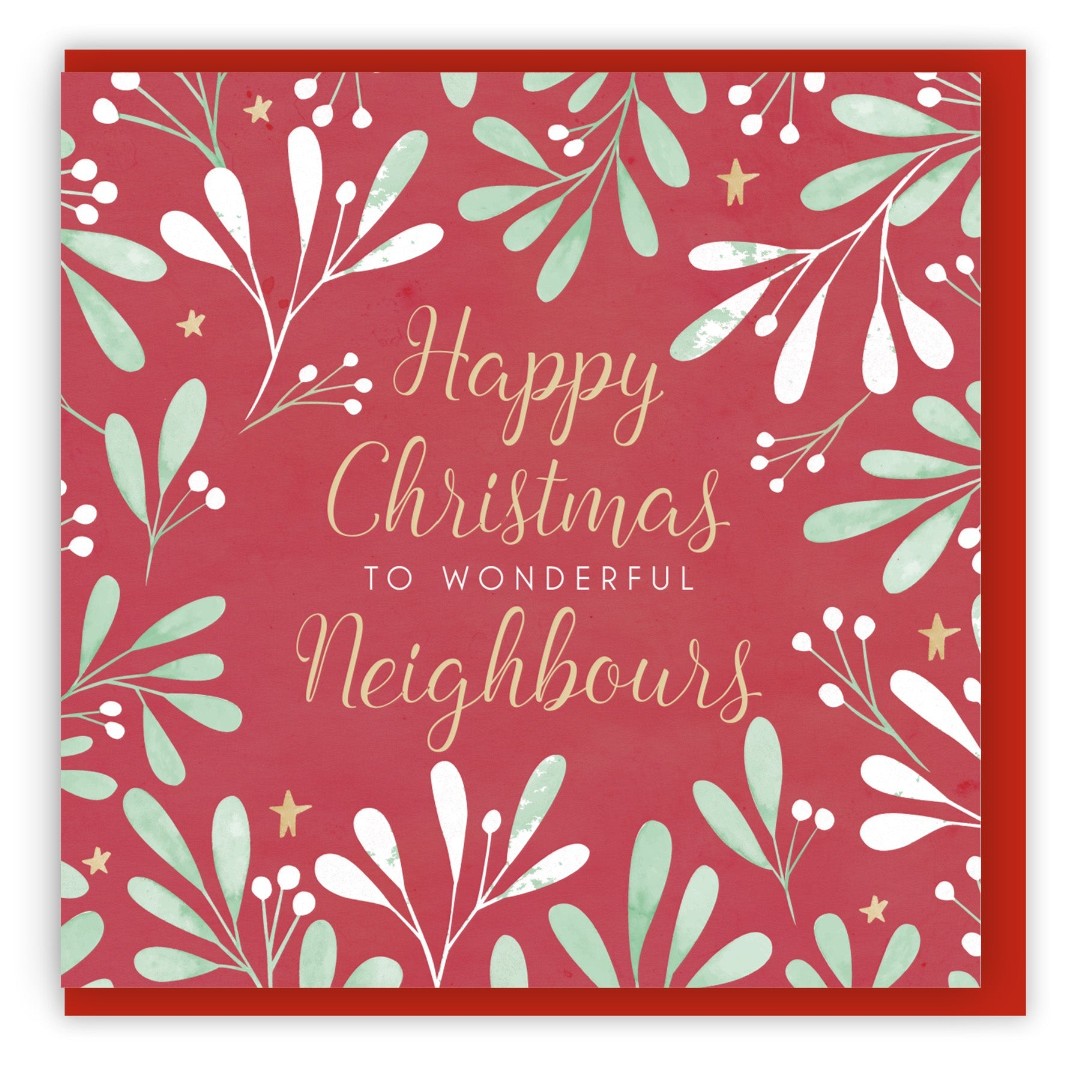 Happy Christmas To Wonderful Neighbours Single Christmas Car