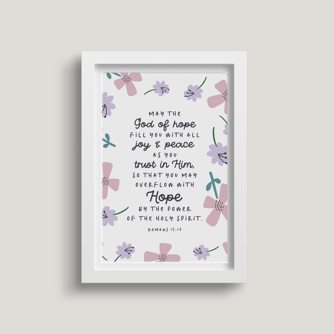 May the God of Hope (Petals) A4 Print