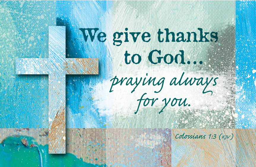 We Give Thanks to God Postcard (pack of 25)
