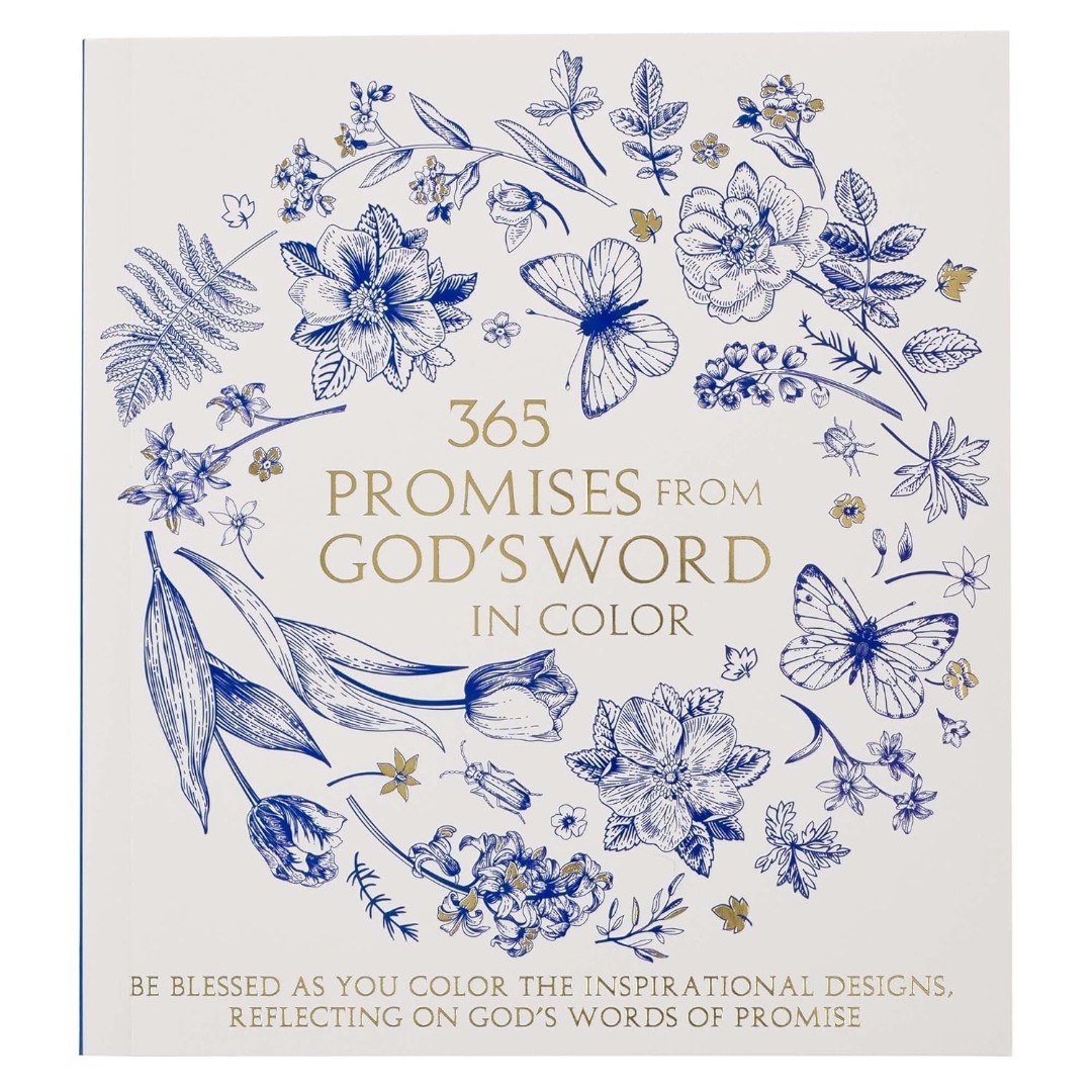 365 Promises From God's Word In Color Blue Floral Colouring