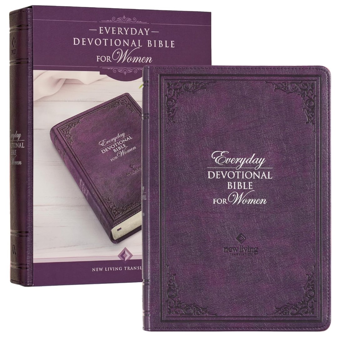 Framed Purple Faux Leather NLT Everyday Devotional Bible
