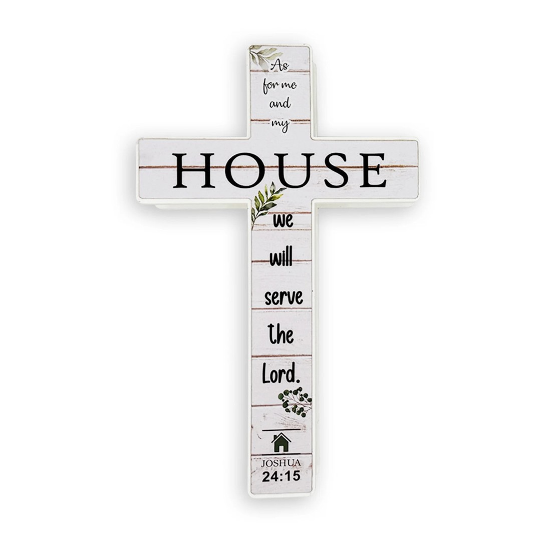 Small Standing Cross – As For Me And My House (Joshua 24:15)