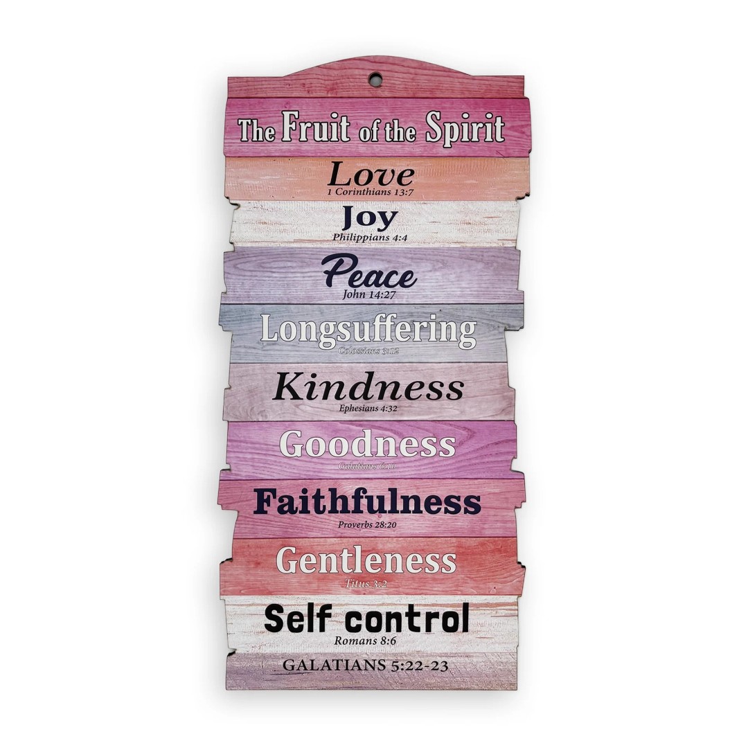 Small Stacked Wooden Plaque – Fruit Of The Spirit
