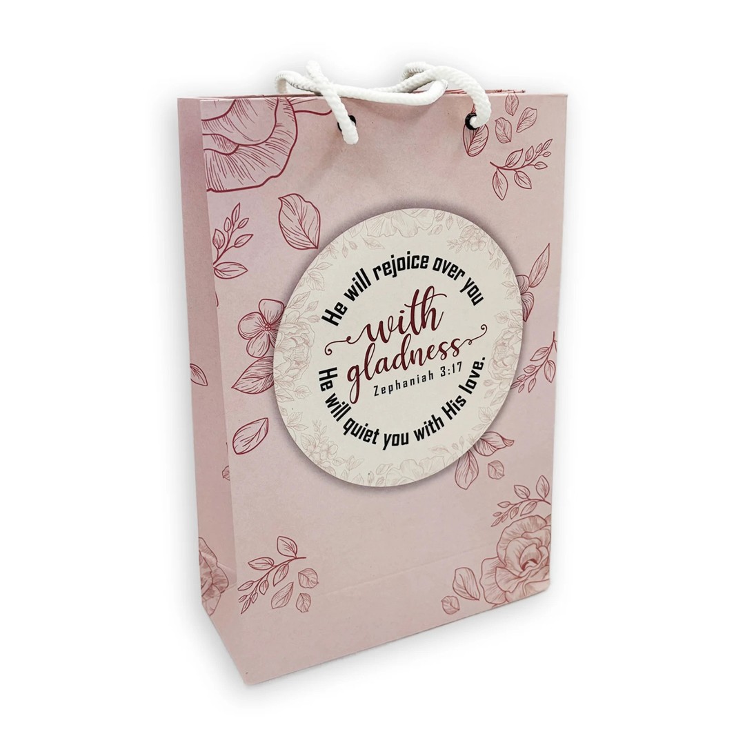 Medium Gift Bag – He Will Rejoice Over You With Gladness