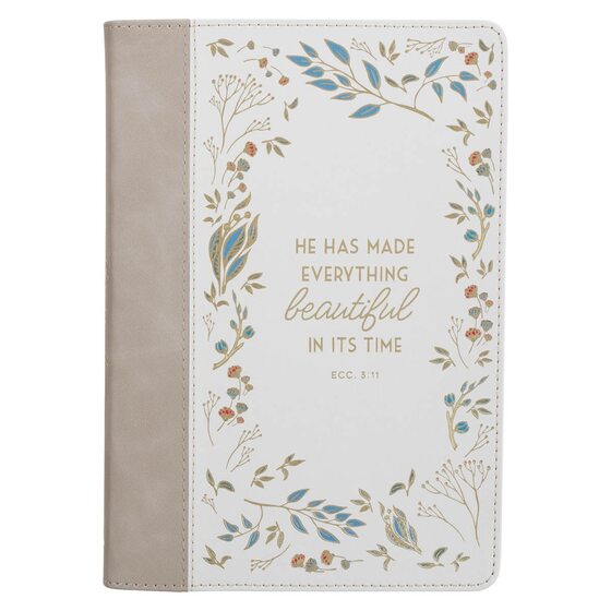 Everything Beautiful Cream Floral Faux Leather Journal