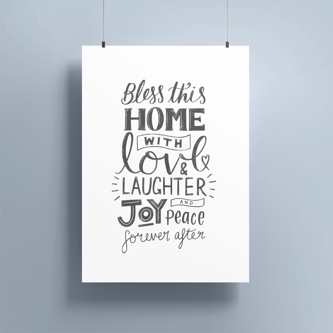 Bless This Home A4 Print