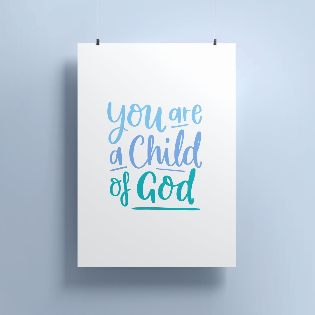 Child Of God (Blue) A4 Print