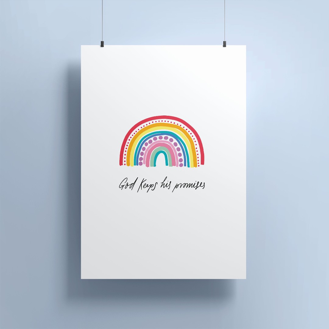 God’s Promises Rainbow A4 Print
