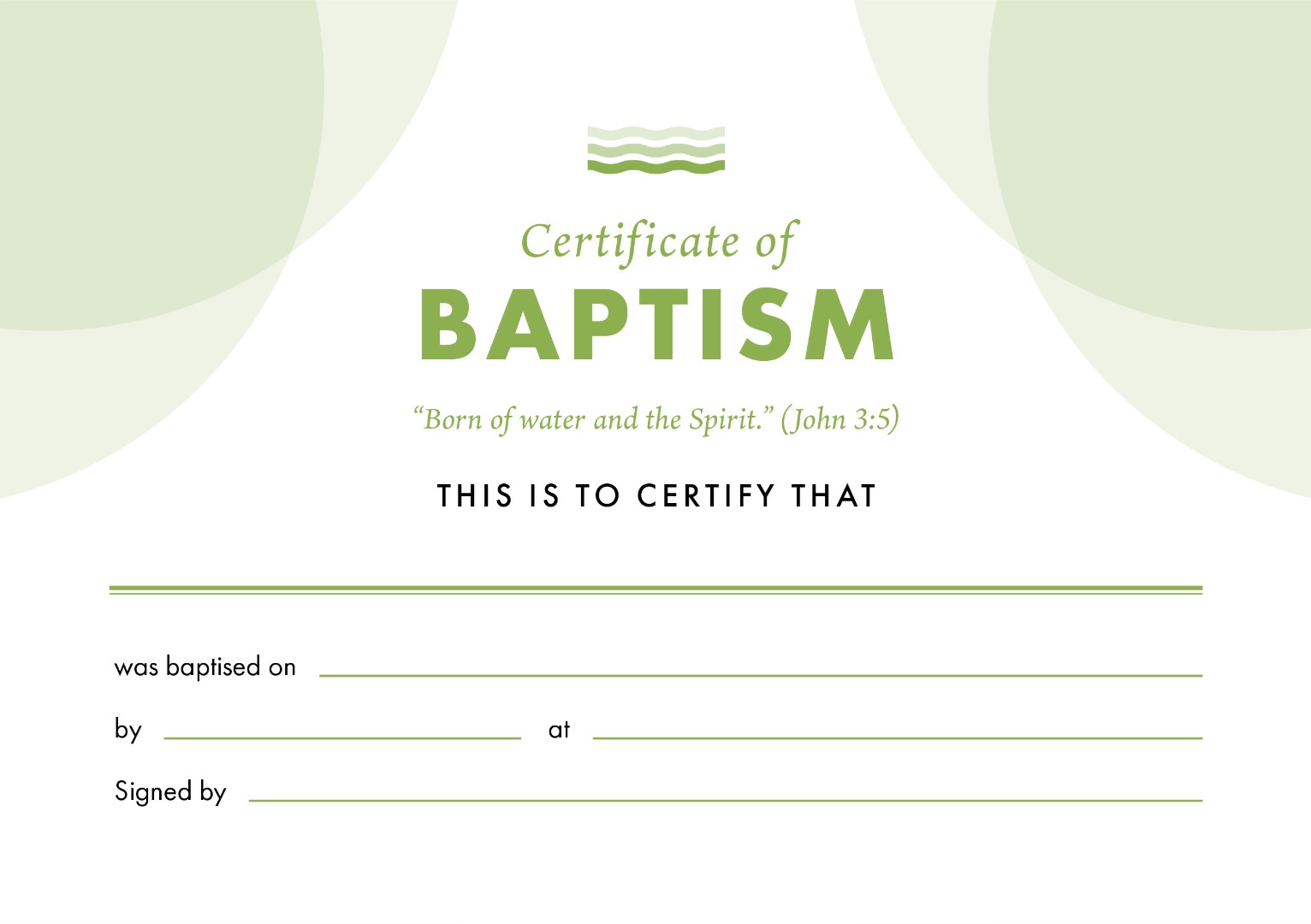 ETC Baptism Certificate A4 Landscape (pack of 10)