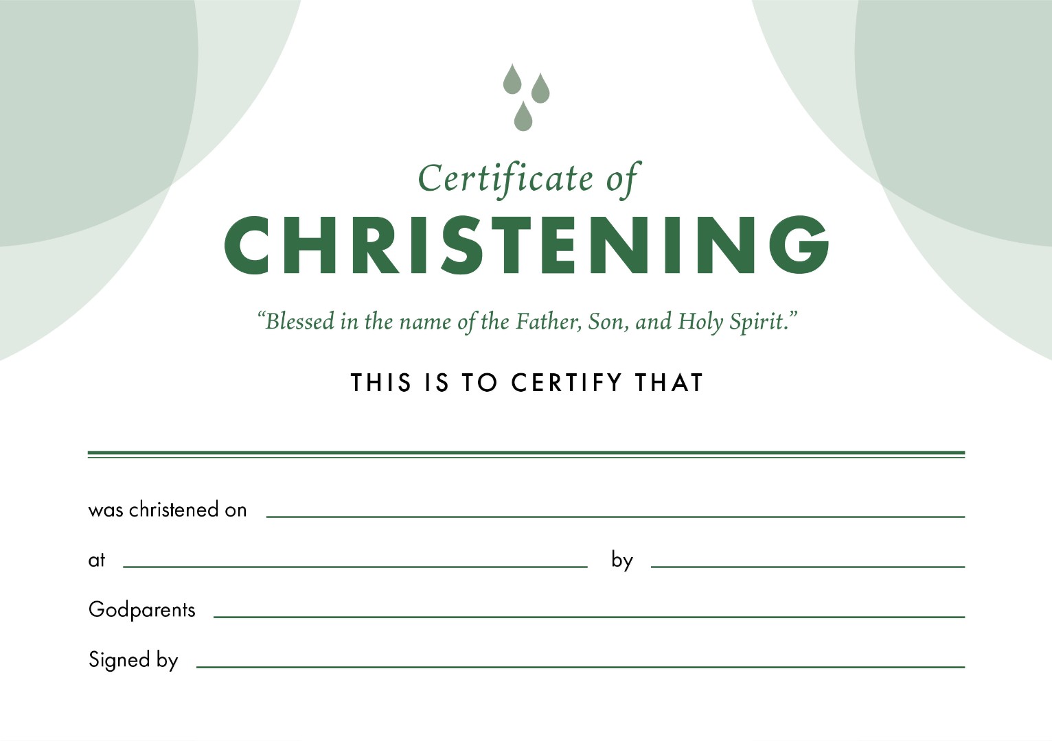 ETC Christening Certificate A5 Landscape (pack of 10)