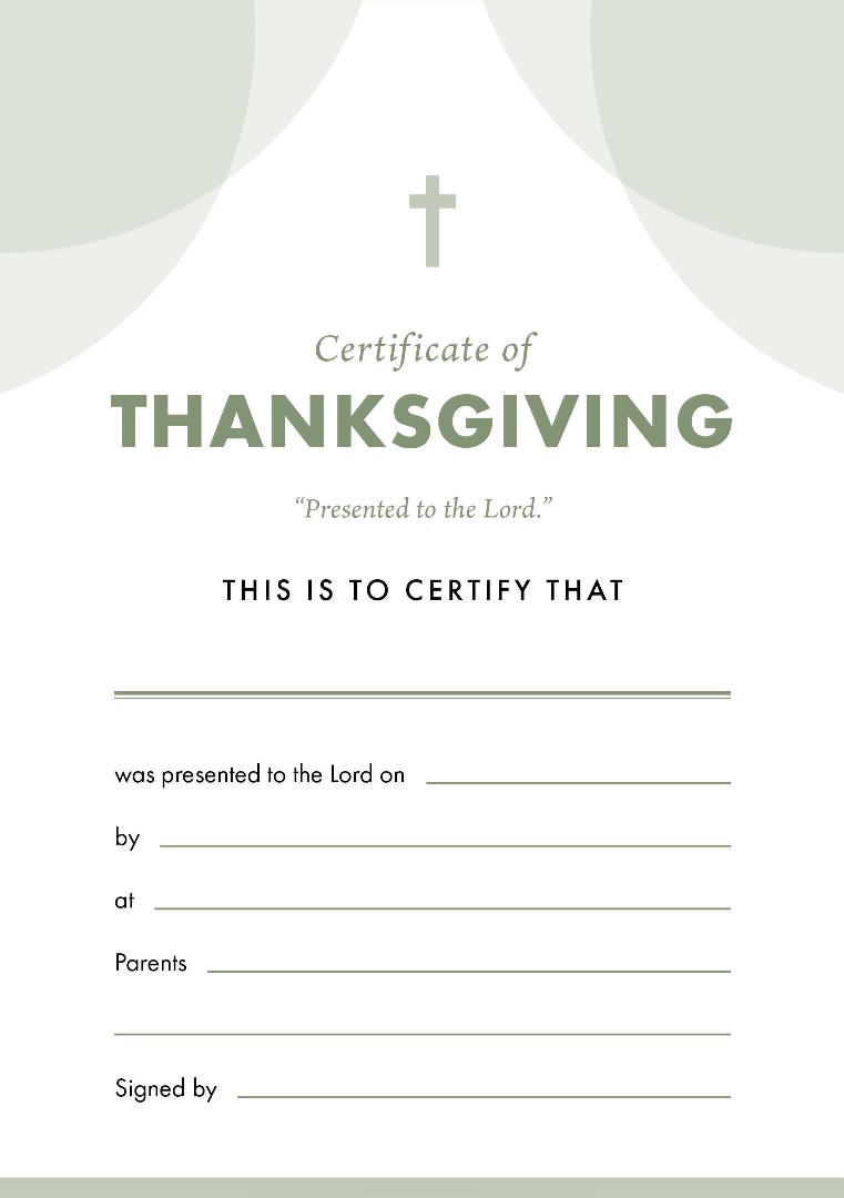 ETC Thanksgiving Certificate A4 Portrait (pack of 10)