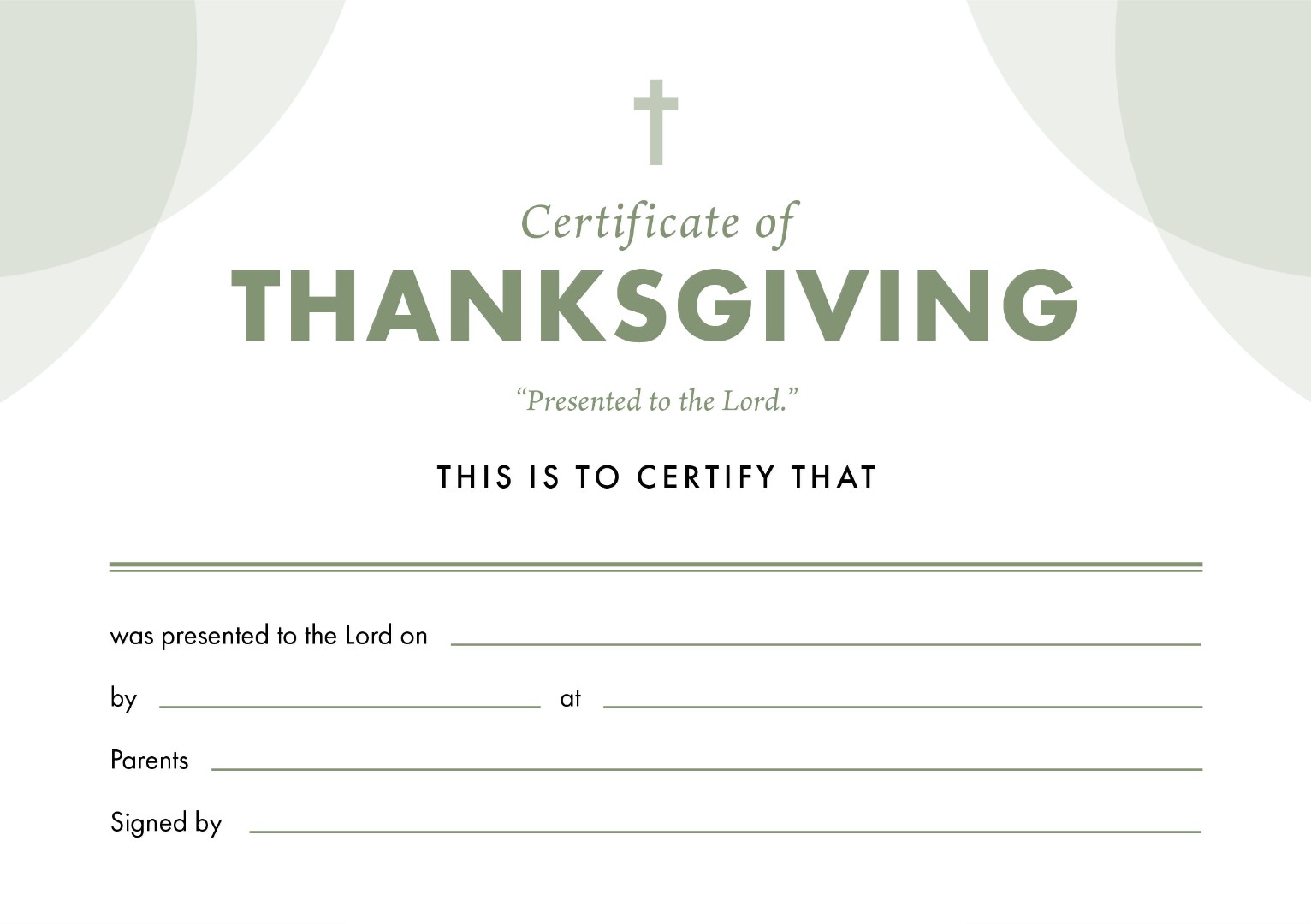 ETC Thanksgiving Certificate A4 Landscape (pack of 10)