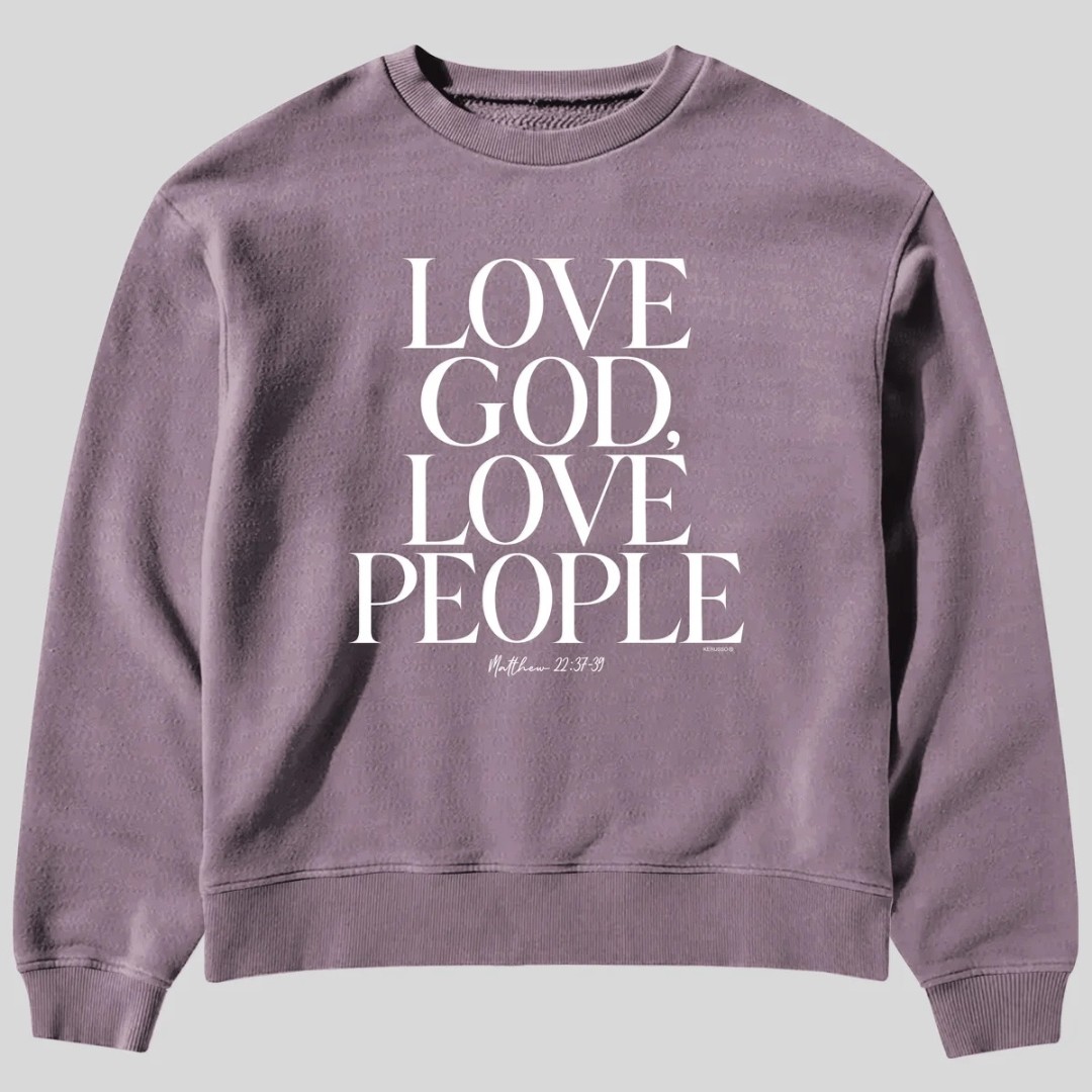 Love God Love People Boxy Crew Fleece XL