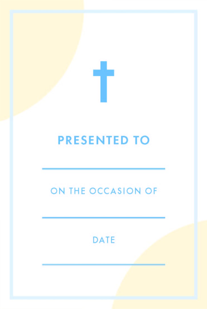 Bookplate Presentation Stickers - Cross Icon (Pack of 8)