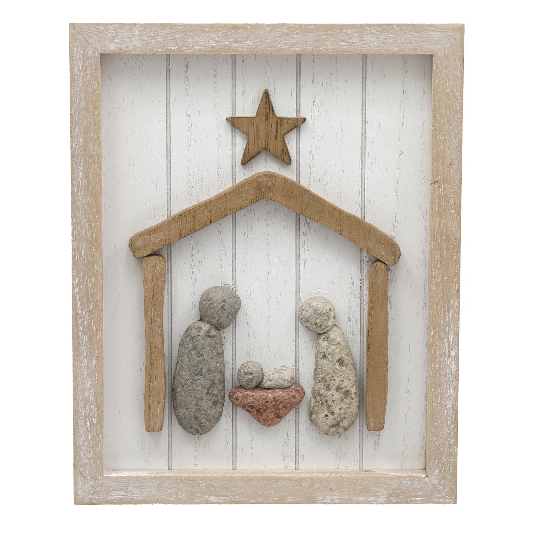 Pebble Nativity Plaque