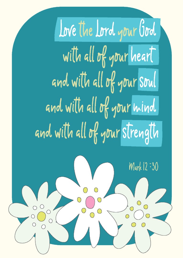 Love The Lord Your God Postcard - Pack Of 12