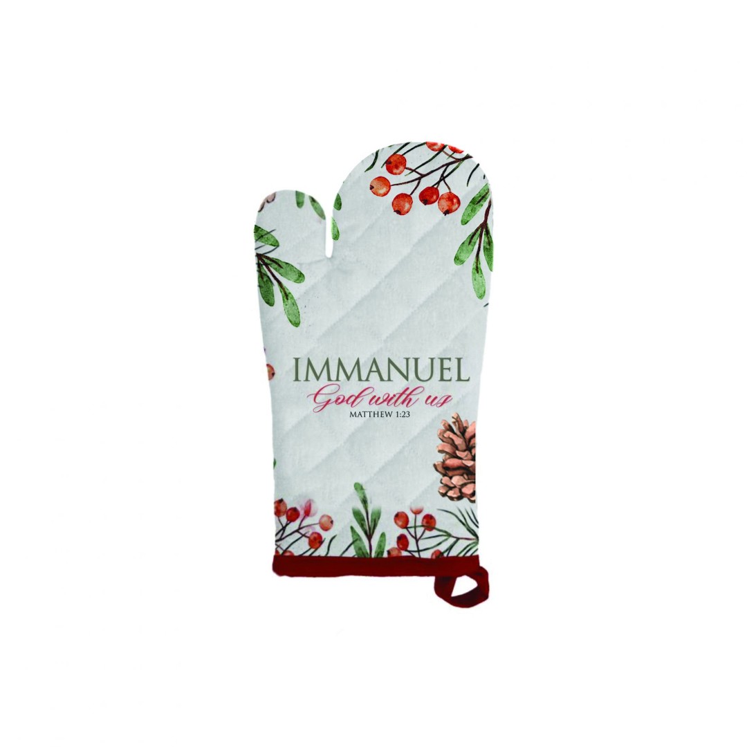 Immanuel God With Us Oven Gloves (Pair) - 100% Cotton