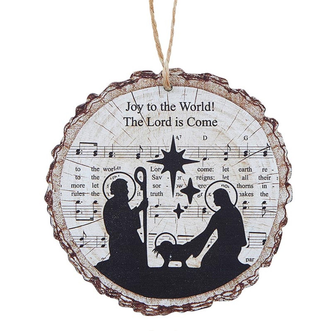 Joy To The World Wood Slice Ornament