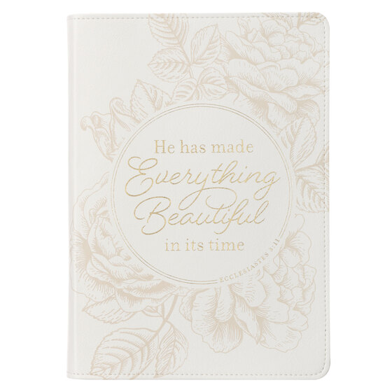 Everything Beautiful White Faux Leather Classic Journal