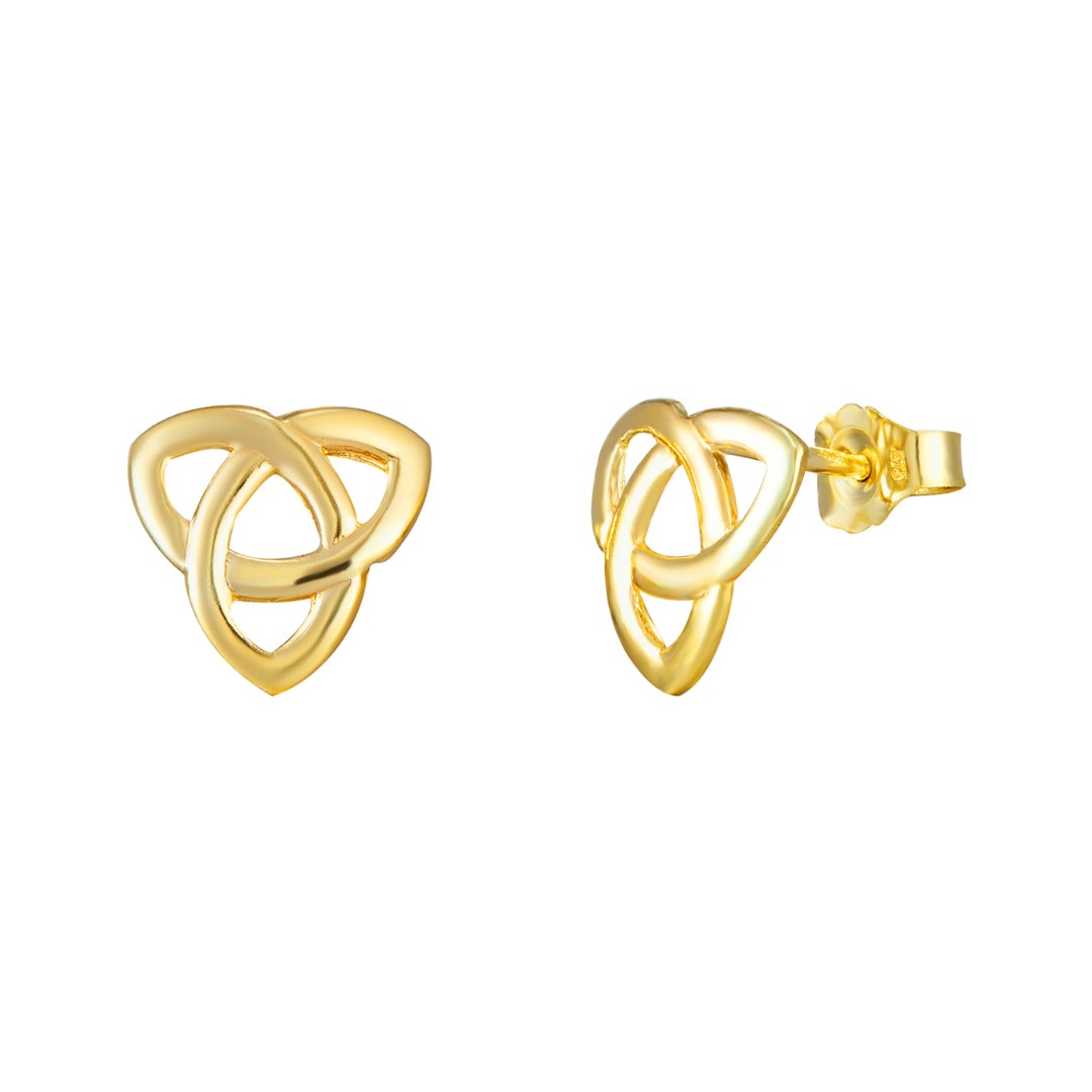 9Ct Gold Trinity Knot Stud Earrings