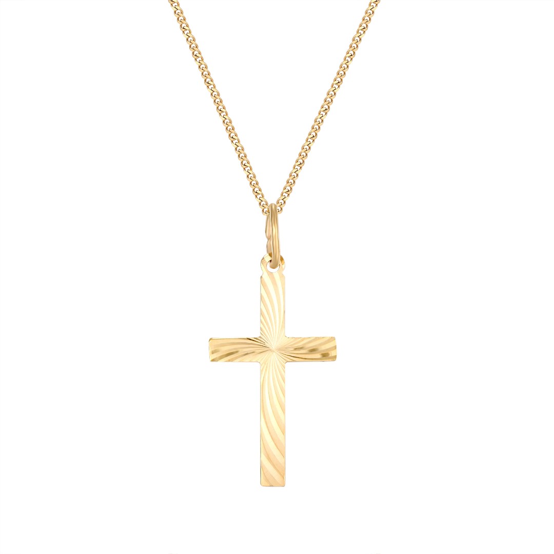 Diamond Cut Cross Pendant