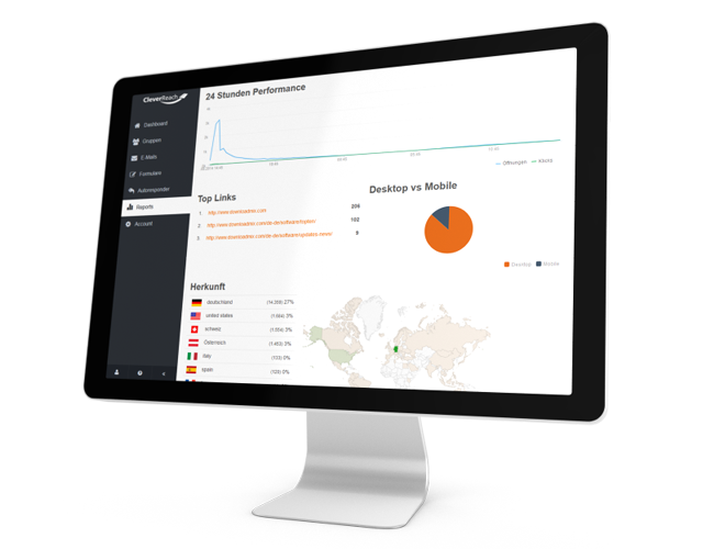 Öffnungs-, Klick- und Abmelderaten, Erfolgsmessung durch Conversion-Tracking (Google Analytics, IntelliAd), alles Wissenswerte zum Thema Bounces.