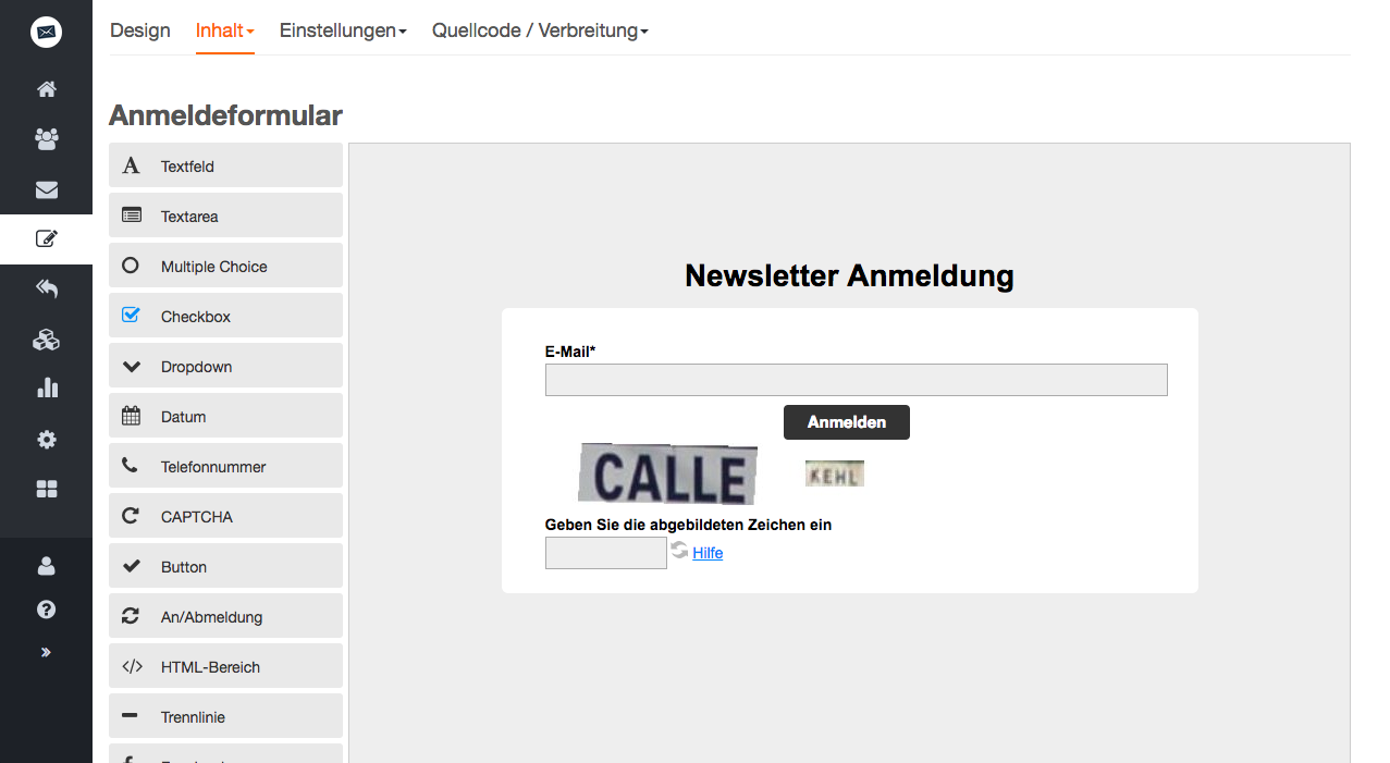 screenshot: Nutzung von Captcha