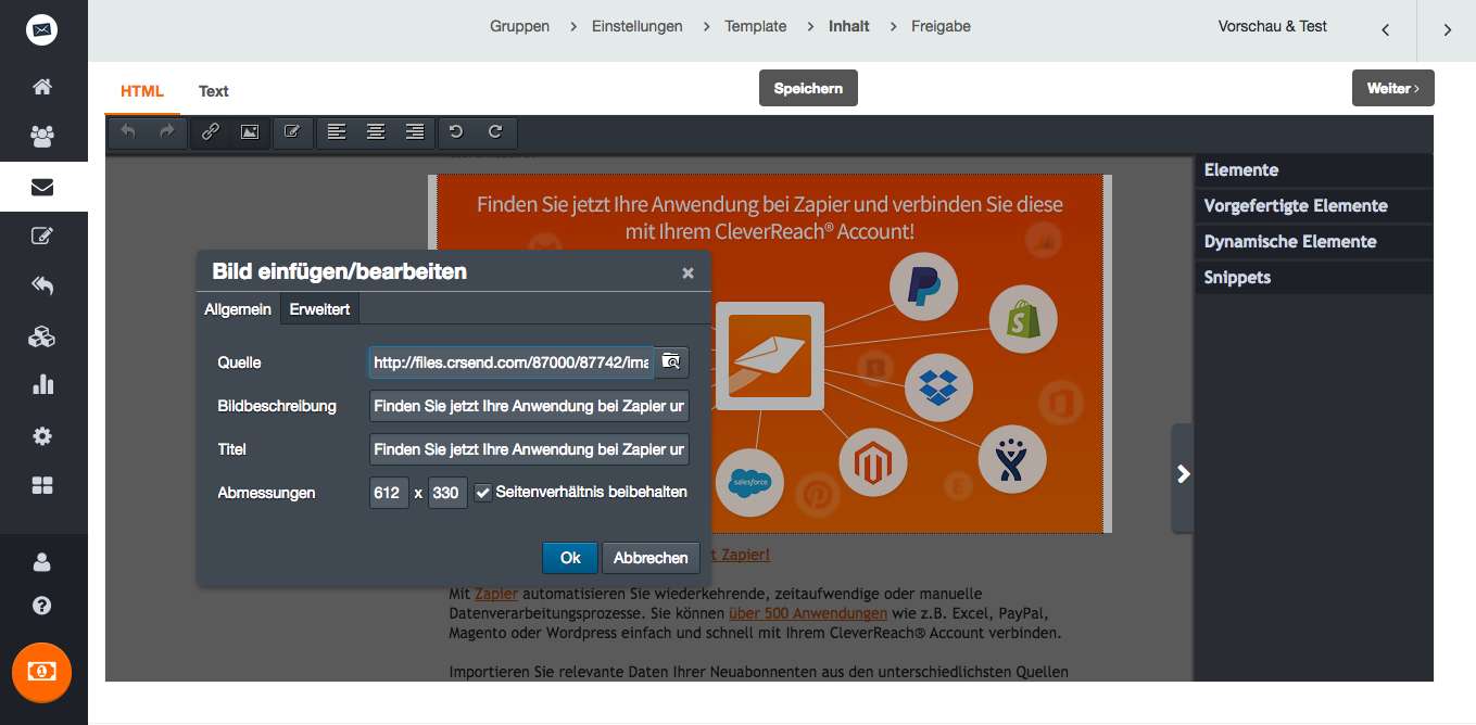 Der Newsletter Editor von CleverReach®: so fügen Sie Bilder ein