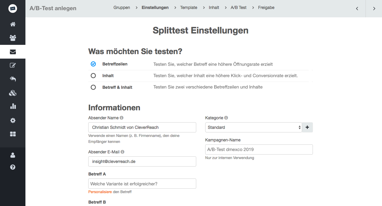 Screenshot: Und so läuft der A/B-Split-Test ab: