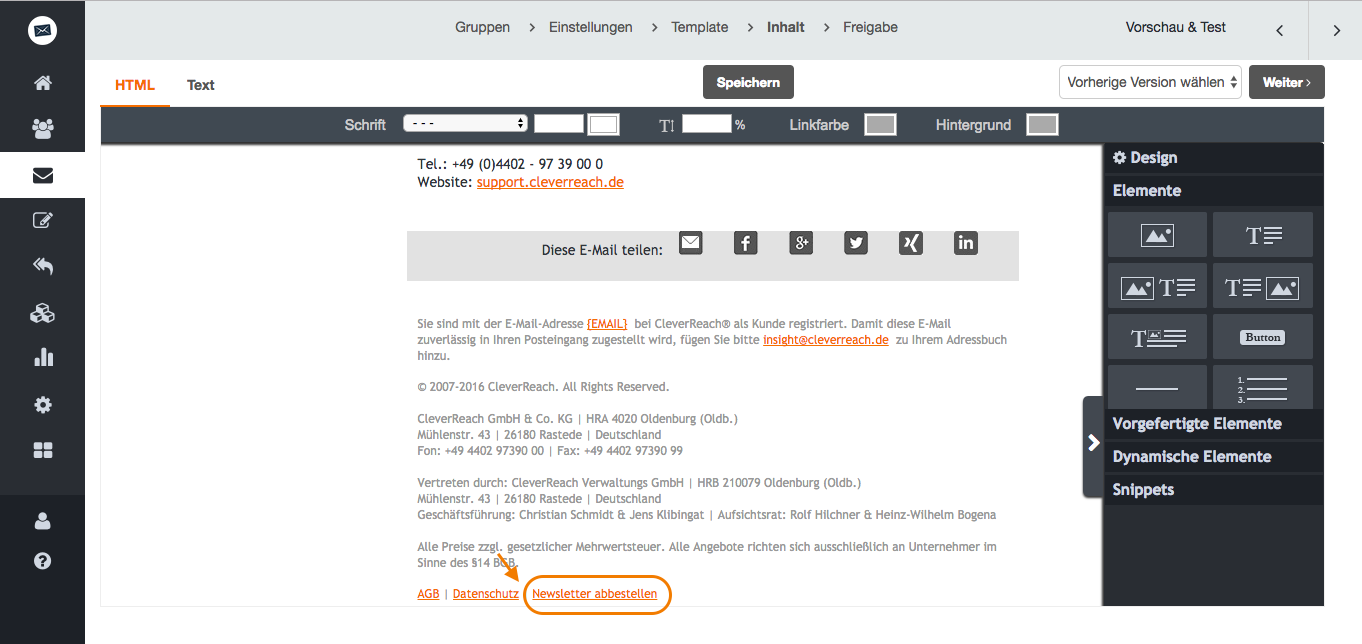 screenshot: Automatisches Abmeldemanagement: Für Ihren rechtssicheren Newsletterversand