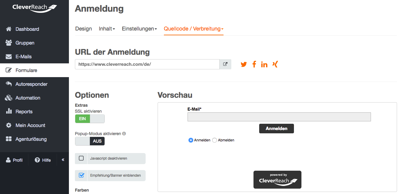 screenshot: SSL-Verschlüsselung - mehr Datensicherheit für Ihre Newsletter-Formulare