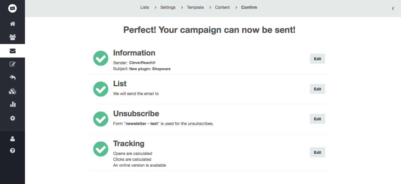 screenshot: Easy email marketing for perfect mailing campaigns