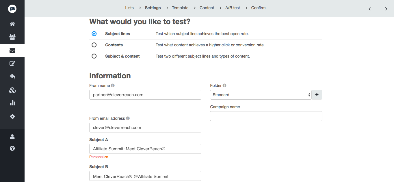 screenshot: Optimize your subject line