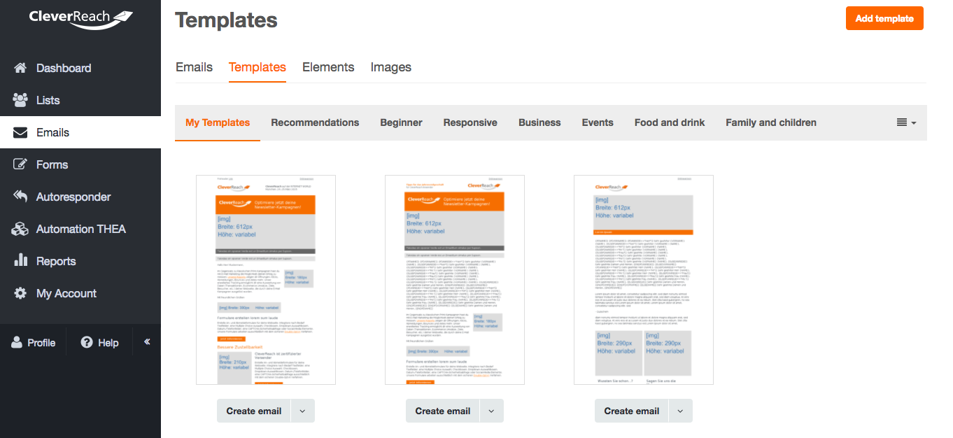 screenshot: The perfect look - our templates