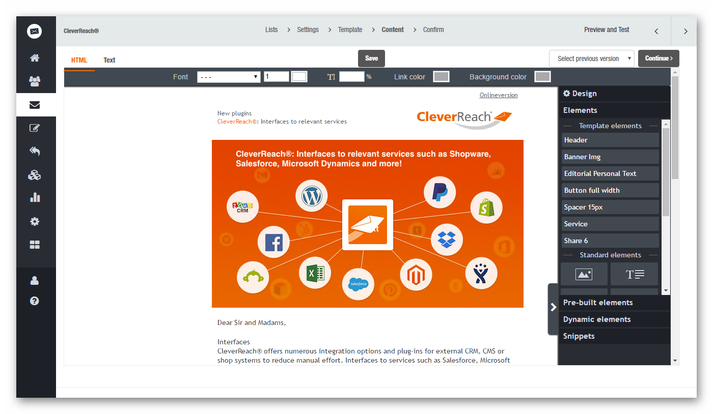 Create and design professional newsletters for free with our CleverReach® newsletter editor software.