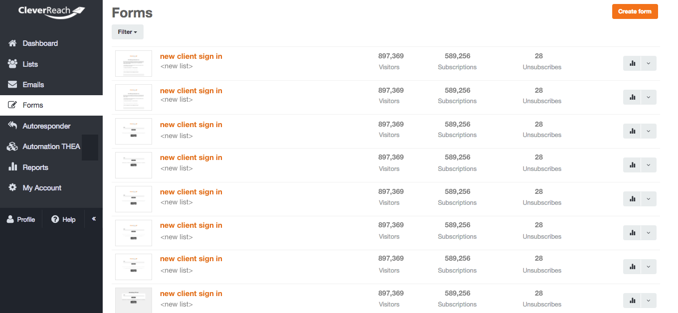 screenshot: Keep your lists of subscribers growing