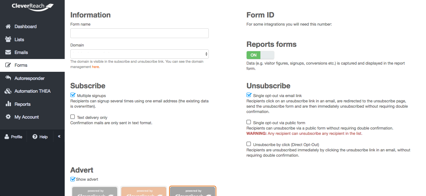 screenshot: cleverreach