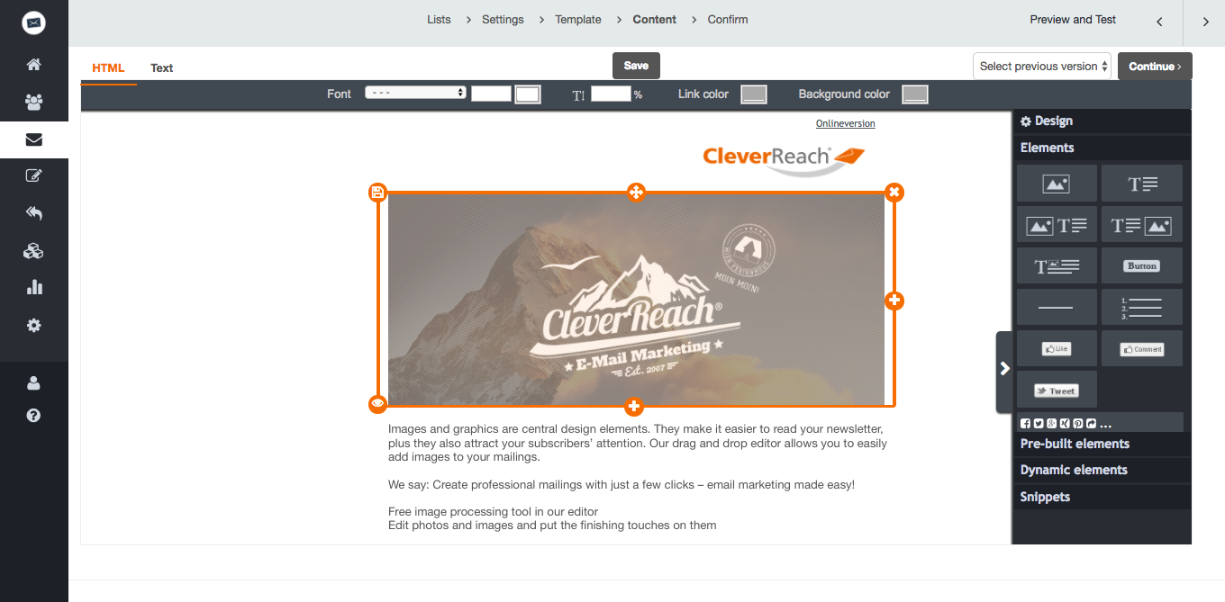 screenshot: Images and graphics are central design elements