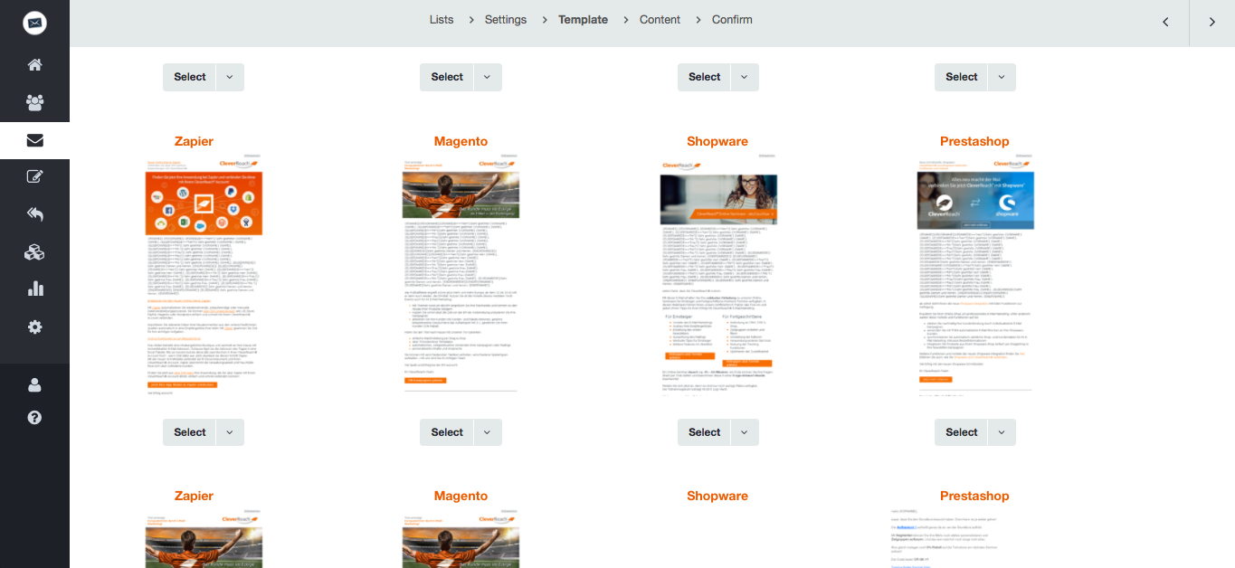 screenshot: You want to send newsletters that have your own Corporate Identity