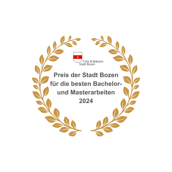 Preis der Stadt Bozen für die besten Bachelor- und Masterarbeiten - 1. Ausgabe 2024