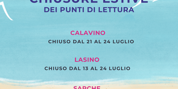 Immagine decorativa per il contenuto Chiusure dei punti di lettura a luglio