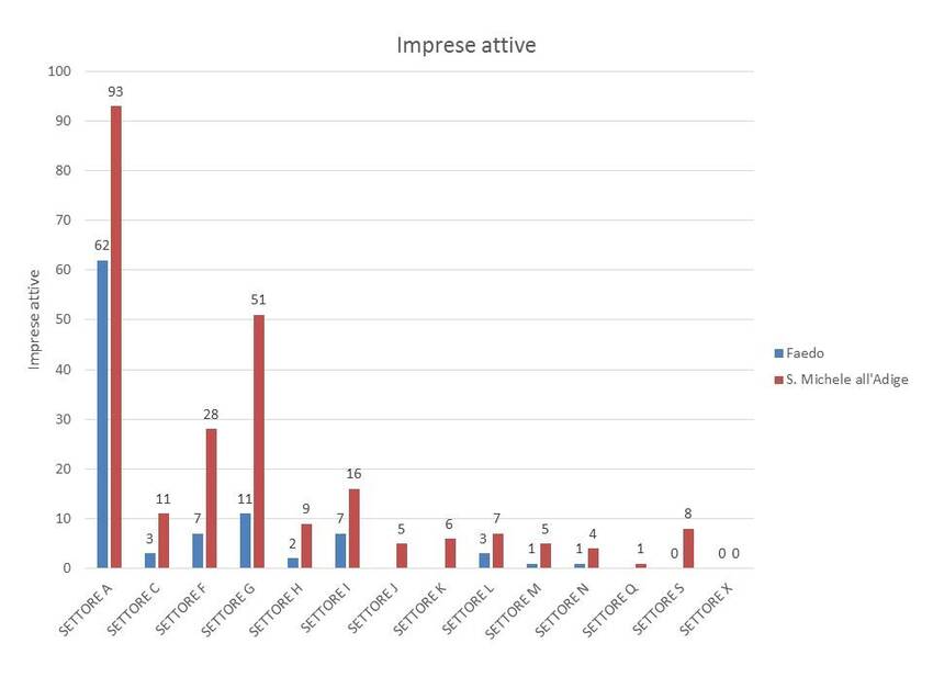 5. Imprese registrate nel territorio dei Comuni di Faedo e San Michele all'Adige