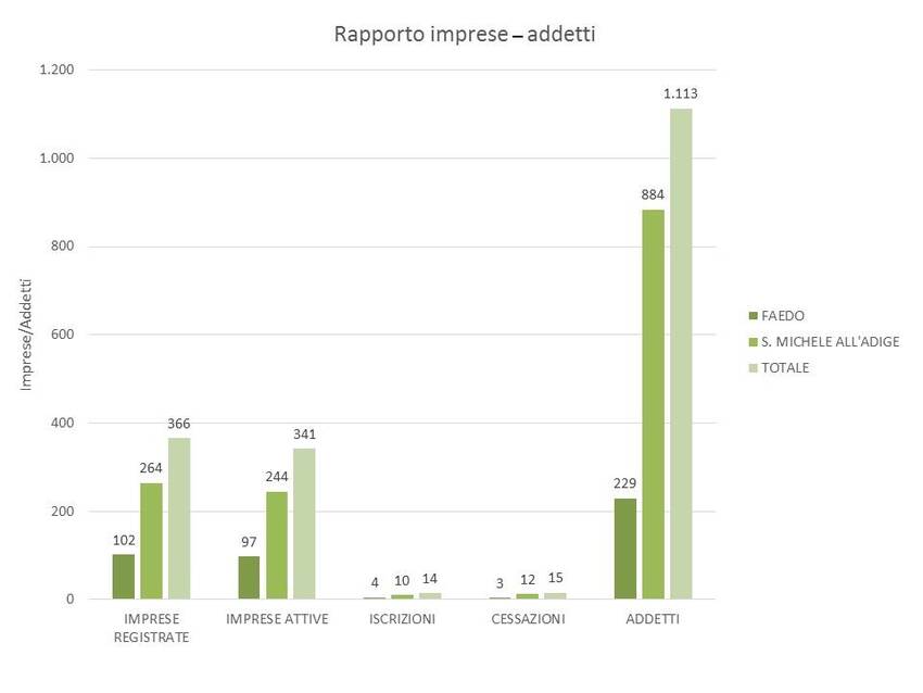 7. Addetti nel territorio dei Comuni di Faedo e San Michele all'Adige