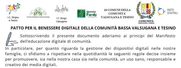 Immagine decorativa per il contenuto Patto per il Benessere Digitale Comunità Bassa Valsugana e Tesino