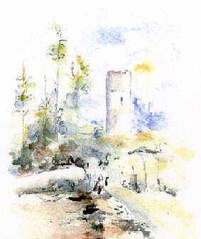 Torre dei Sicconi - Acquerello di Graziella Gremes (2002)