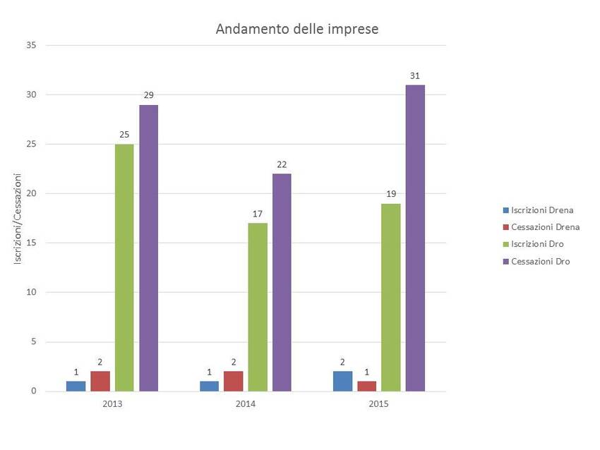 8. Rapporto imprese-addetti nel territorio dei Comuni di Drena e Dro