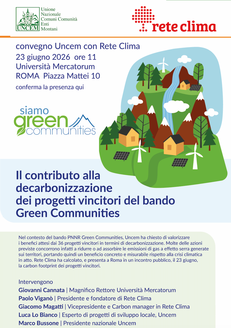 Immagine: Report "La decarbonizzazione nelle Green Communities"