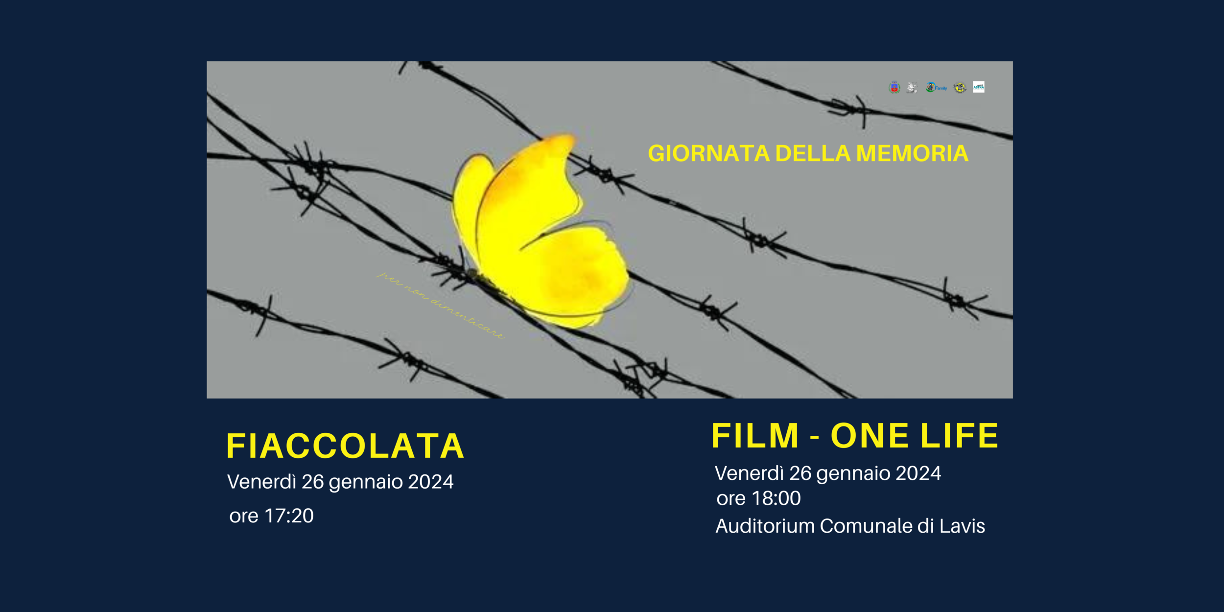 Immagine: Giornata della memoria - appuntamenti 26 gennaio 2024 - BANNER