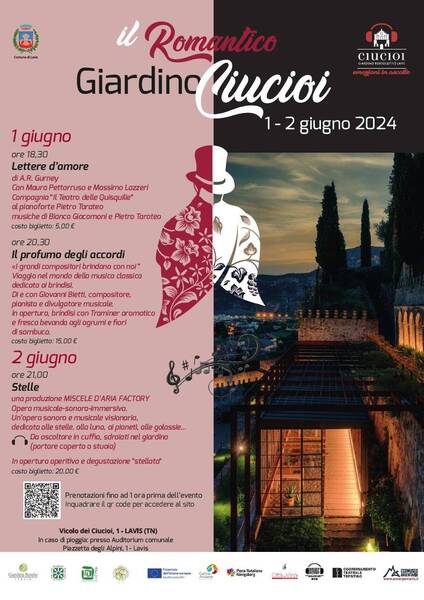 Ai Ciucioi “Il romantico giardino”. Tre spettacoli con degustazioni abbinate Ai Ciucioi “Il romantico giardino”. Tre spettacoli con degustazioni abbinate