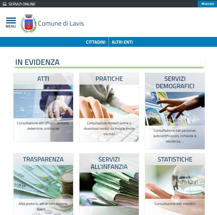 Immagine: Servizi online lavis